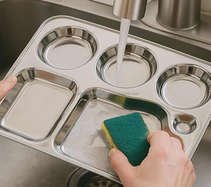 Plato Thali de Acero Inoxidable Económico – Acabado Espejo, Multicompartimentos, Proveedor Indio - Product Image 6