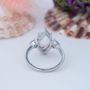 Anillo de Moissanita Marquise de 3 Quilates, Plata de Ley 925, Corte Marquise de 7*14 mm, Color D, Anillo de Compromiso de Moissanita, Joyería Fina para Ella - Product Image 4