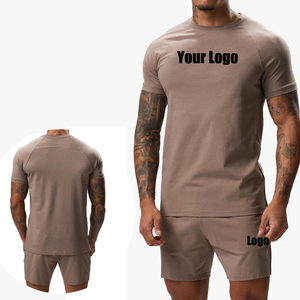 Conjunto de Camiseta y Pantalones Cortos para Hombre de Alta Calidad, 100% Algodón, Cuello Redondo, Hombros Caídos, Transpirable y Ligero - Product Image 5