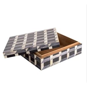 Caja Decorativa Hecha a Mano con Hueso Natural para Frutos Secos y Vajilla Colorida - Product Image 4