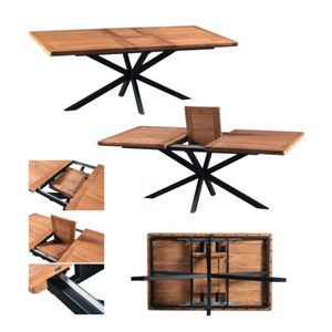 Mesa de Comedor Moderna de Madera, Extensible, Rectangular, Mesa de Madera Sólida para Hogar, Restaurante, Hotel - Product Image 2