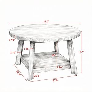 Tavolino Rustico Fatto a Mano per Soggiorno, Eleganti Tavolini da Caffè Moderni con Design Pieghevole, Stile Accento per Casa e Ufficio con Funzione di Archiviazione - Product Image 3