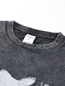 Fabricantes de Ropa al por Mayor, Camisetas de Manga Corta para Hombre con Lavado Ácido, Ropa con Estampado Gráfico Personalizado DTG para Hombre - Product Image 4