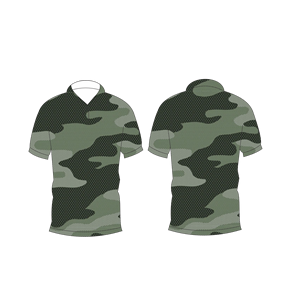 เสื้อโปโลลายพรางสีเทาเขียวสำหรับผู้ชาย แขนสั้น ลำลอง พิมพ์ลาย เสื้อยืดกอล์ฟ - Product Image 3