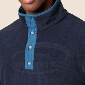 OEM Service High Quality Fashion <b>Pullover</b> Fleece <b>Jacket</b> with Custom Logo Stand Collar Winter Wear - Product Image 5