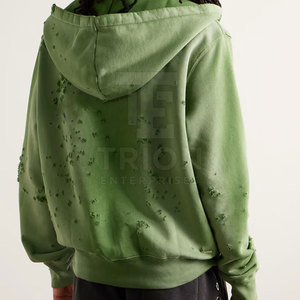 เสื้อฮู้ดดี้ผู้ชายแบบใหม่ สไตล์ดิสเทรส มีเชือกผูก ทรงหลวม - Product Image 4