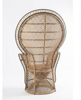 Chaise Paon en Rotin Naturel Faite à la Main, Mobilier Moderne et Élégant pour la Décoration de Salon de Villa, Décoration d'Événements et de Mariages