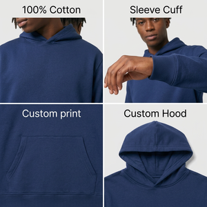Sweat à capuche pour homme, manches longues, uni, avec poche, 100% coton, coupe oversize, fournisseur OEM USA - Product Image 5