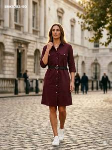 Nueva variante de Kurti de algodón cambray de la mejor calidad con bolsillos dobles sólidos y diseño de botones frontales con cinturón, proveedor de Surat - Product Image 5