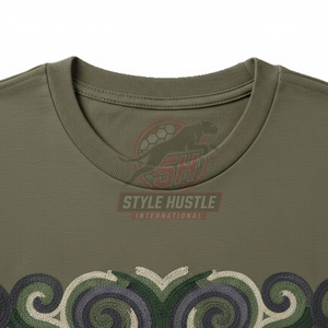T-shirt tricoté décontracté pour homme 100 % coton, col rond, manches courtes, coupe classique, design uni, écologique, 240 grammes, personnalisable - Product Image 6