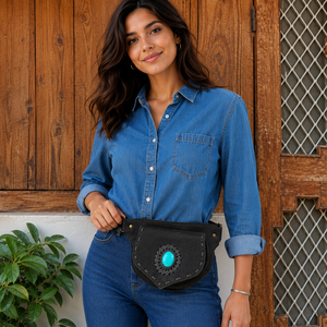 Real Leather Waist Bag Stylish Leather Pocket Belts <b>Games</b> Stone Hip Pocket Belts Classic Travel Belt Unisex - Product Image 6