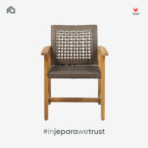 Chaise de salle à manger en teck et rotin KLOPS de qualité supérieure, faite à la main en Indonésie, pour l'extérieur, la terrasse, le restaurant, fauteuil moderne en osier, mobilier de café - Product Image 5