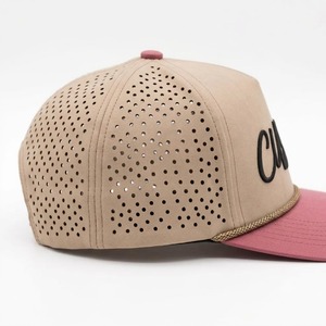 Gorra de Béisbol/Golf Personalizada con Logotipo Bordado, 5 Paneles, Orificios Cortados con Láser, Visera Curva, Impermeable, Transpirable, Deportiva - Product Image 2