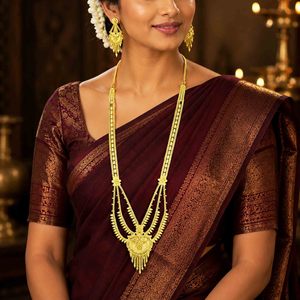 Wholesale Brass 14K 18K 24K Micron Gold Rani Haar Bridal Long Necklaces Traditional Dubai Style Gold Filled Jewelry Oro Joyeria - Product Image 3