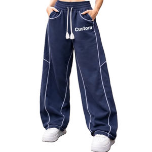 Beige Sweatpants With <b>White</b> Side Sweatpants <b>for</b> <b>Men</b> 100% Cotton High Quality Anti-Pilling Straight Pattern Casual Mid Waist - Product Image 4