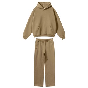 Conjunto de Sudadera con Capucha y Pantalones Deportivos Estampados Unisex, Felpa de Algodón Grueso, Ropa Casual de Invierno para Calle - Product Image 4