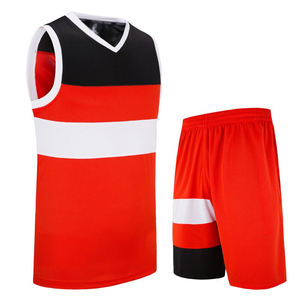 Ensemble d'uniformes de basketball personnalisés blanc, rouge et noir – Maillot sans manches et short – Tenue de sport color block pour équipe – Fabricant en gros - Product Image 6