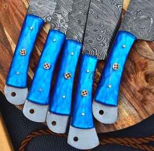 Ensemble de couteaux de chef en acier Damas faits à la main de qualité supérieure, lame ultra-affûtée avec manche en bois, couteaux de cuisine de haute qualité, cadeau - Product Image 3