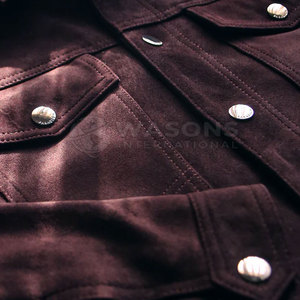 Heritage <b>Men</b> <b>Trucker</b> <b>Jacket</b> Front Vintage Inspired Breathable Quick Dry Genuine Leather 100% Cotton Soft Durable Everyday Street - Product Image 5