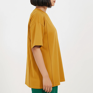 T-shirt pour femme de haute qualité à manches courtes, col rond, coupe classique, 100% coton, écologique, vêtements d'été, appliques, t-shirt pour femme - Product Image 3