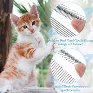 Peine para Mascotas con Acabado Antiestático, Diseño de Dientes Largos para Desenredar el Pelo y Cuidar el Pelaje Profundo - Product Image 3