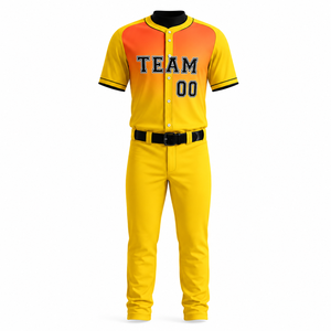 Uniforme de baseball pour homme sur mesure, qualité supérieure, couleur unie, manches courtes, respirant, évacuation de l'humidité, 100% polyester - Product Image 2