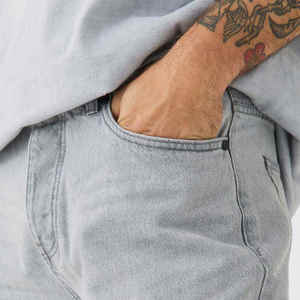 Shorts en jean respirants de haute qualité, coupe droite, tricotés, pour l'été, style décontracté, grandes tailles, streetwear - Product Image 5