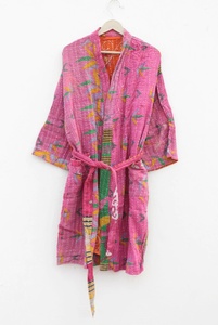 Nueva llegada Kantha Vintage algodón abrigo Kimono chaqueta algodón Multicolor Vintage kantha chaqueta acolchada para mujer - Product Image 4