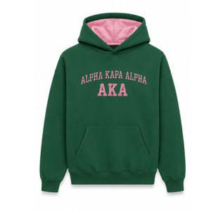 เสื้อฮู้ดดี้สีชมพูเขียวสำหรับผู้ชาย Alpha ลายกราฟิก Sorority ผ้าฝ้ายฟลีซ 100% เป็นมิตรกับสิ่งแวดล้อม ดีไซน์กระเป๋าเสื้อแบบพิเศษ สำหรับชีวิตแบบกรีก - Product Image 2