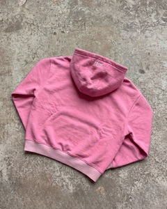 Nueva sudadera con capucha corta rosa personalizada al por mayor para mujer, sudadera con capucha de algodón y forro polar, chaqueta informal estilo streetwear con logotipo personalizado - Product Image 5