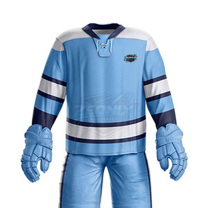 Uniforme de hockey sur glace respirant de haute qualité, 100% polyester, très populaire, avec logo personnalisé, taille et tissu sur mesure - Service OEM pour hommes adultes - Product Image 5