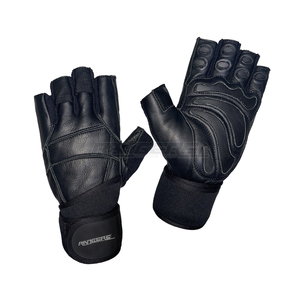 PU Leather <b>Weight</b> Lifting <b>Gloves</b> Black Gym Training <b>Gloves</b> with Wrist Support Heavy Workouts Custom Logo Strength Grip <b>Gloves</b> - Product Image 1