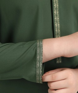 <b>Boys</b> Traditional Cotton Kurta Set Green Regular Fit Ankle Length India Pakistan Style All Seasons - Product Image 2
