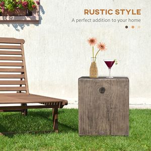 Tavolino Rustico in Cemento Grigio con Finitura Effetto Legno, Tavolino da Interno ed Esterno per Arredamento Casa - Product Image 4