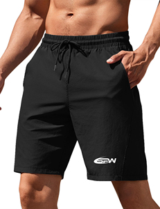 SELF INDUSTRIES Drawstring Mid Waist Elastic Closure Knitted <b>Spandex</b>/Polyester Mens <b>Shorts</b> Stretch Quick Dry Breathable Athletic - Product Image 3