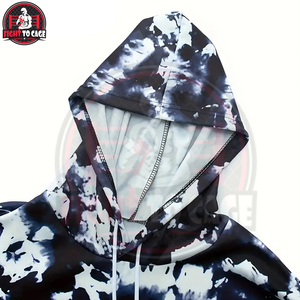 Sudadera con Capucha Casual de Alta Calidad con Estampado Tie Dye en Blanco y Negro, Modelo 2026, con Bolsillo y Logotipo Personalizado por Sublimación para Hombre - Product Image 6