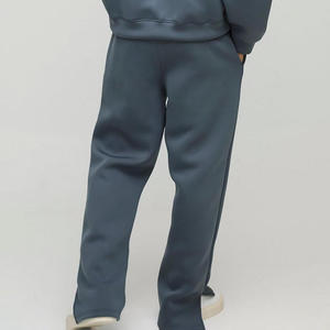 Custom Label 100% Cotton Casual Heavyweight Drawstring Closure Canvas Straight Leg Baggy Men's Sweatpants - Product Image 4