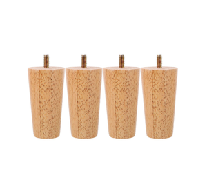 Pieds de canapé en bois massif de fabrication vietnamienne, design industriel, pieds de remplacement en bois d'hévéa pour meubles et projets hospitaliers - Product Image 1