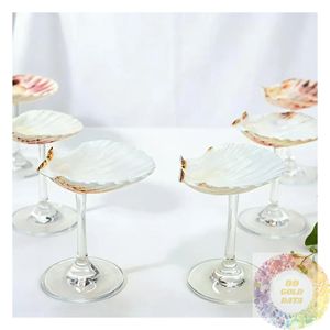 Coupe à vin personnalisée en coquillage naturel, cadeau d'entreprise, verre à pied en coquillage fait main, cadeau d'affaires haut de gamme, vaisselle pour événements côtiers - Product Image 5