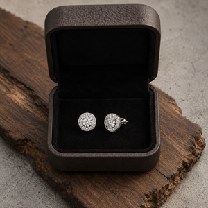 Boucles d'oreilles clous en argent sterling 925 avec moissanite taille brillant ronde, motif soleil, bijoux fins de luxe tendance hip-hop personnalisés - Product Image 5