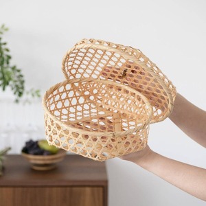 Cheapest Price Open Weave Natural Round <b>Box</b> Small Bamboo Boxes for Wedding <b>Gift</b> Candy <b>Sweets</b> - Product Image 6