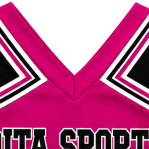Haut d'uniforme de cheerleading rose vif sans manches, col en V, pour femmes et filles, idéal pour les équipes de danse et les compétitions - Product Image 6
