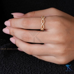 14K Yellow Gold Round Lab Grown Diamond Half Eternity Wedding Band Stackable Shared Prong Anniversary Ring For Women Bridal - Product Image 5