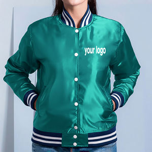 Chaqueta Varsity de Béisbol de Invierno de Primera Calidad, Corte Ajustado, Chaqueta Bomber de Poliéster Brillante de Primera Calidad, Estilo Hip Hop - Product Image 4