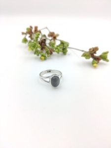 Gray <b>Moonstone</b> Cabochon Bezel Setting 925 Sterling Silver Handmade Split Shank Wedding Ring <b>Jewelry</b> Wholesale - Product Image 3