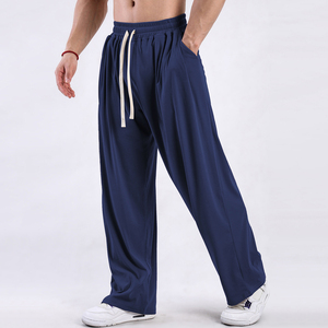 High Quality Premium <b>Men's</b> Summer Lightweight Wide Leg Pants <b>Elastic</b> <b>Waist</b> Drawstring Breathable Casual Loose <b>Trousers</b> Quick Dry - Product Image 4