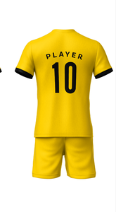 Ensemble de maillots de football personnalisés pour hommes, qualité supérieure, 100 % polyester, sublimation, coupe classique, col rond, design géométrique uni, manches courtes - Product Image 4
