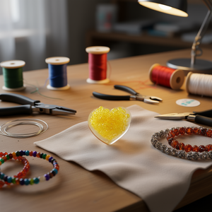 Ilan Abalorios Perline rotonde gialle da 8 mm per la creazione di gioielli - Product Image 3