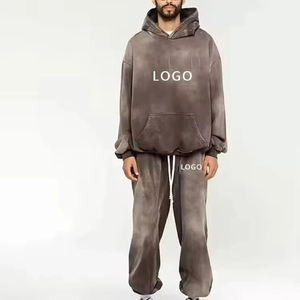 Nouvel arrivage 2026 : Ensemble de survêtement tie-dye à capuche en coton, coupe ample, sweat-shirt et pantalon large, style streetwear, pour l'automne - Product Image 3