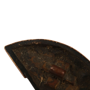 Tsuba antique japonaise de la période Edo en cuivre, motif éventail Kiku (chrysanthème) incrusté, non marquée, 2,65 cm x 1,44 cm - Product Image 5